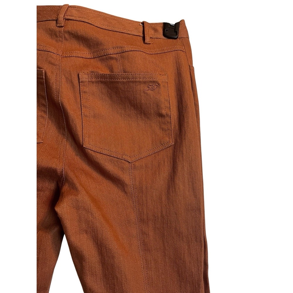 Cinq A Sept Flared Leg Cropped Jean Pant Size 6 Chestnut Brown - Picture 5 of 7